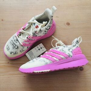adidas Girls LEGO x Racer TR 'Off White Bliss Lilac' Size 3 US Big‎ Kid Pink NWT